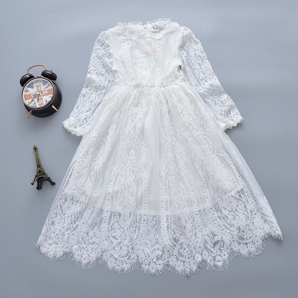 2019 New Fashion Girls Dress White Long Sleeves Lace Princess Children Baby Girl Dress Baby Girl Clothes Kids Dresses For Girls 2019 New Fashion Girls Dress White Long Sleeves Lace Princess Children Baby Girl Dress Baby Girl Clothes Kids Dresses For Girls