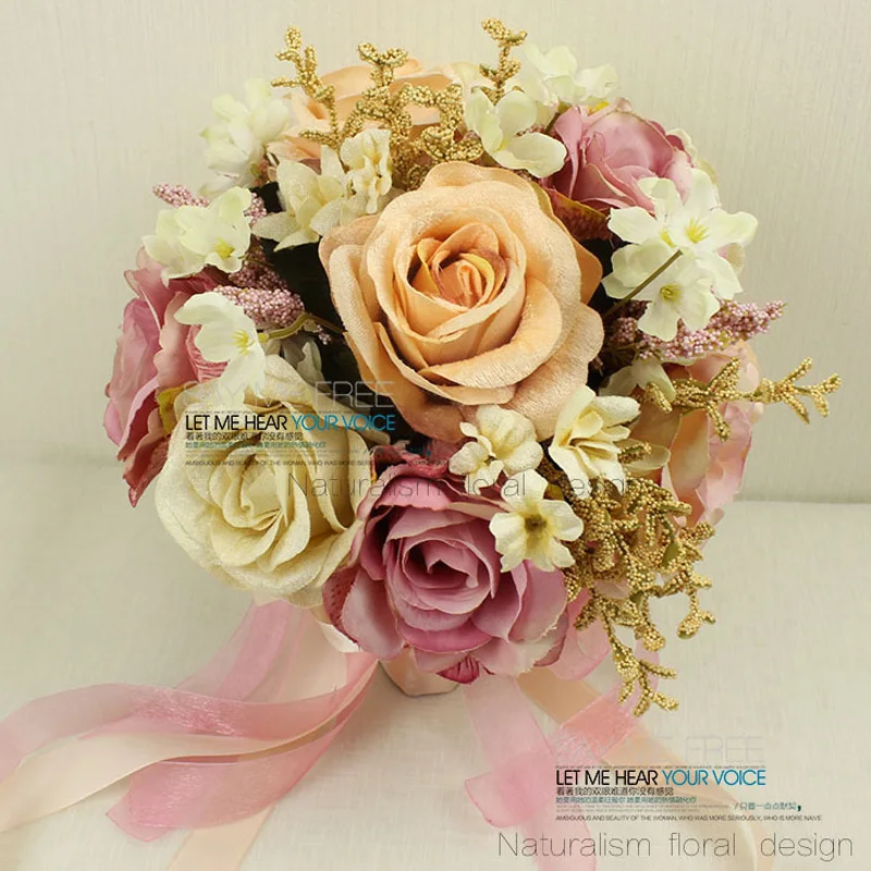 301 15 De Réductionnouvelle Main Nouvelle Demoiselle Dhonneur Mariage Bouquet De Mariée Fleurs Romantiques Et Feuilles Vertes Mariées Accessoires