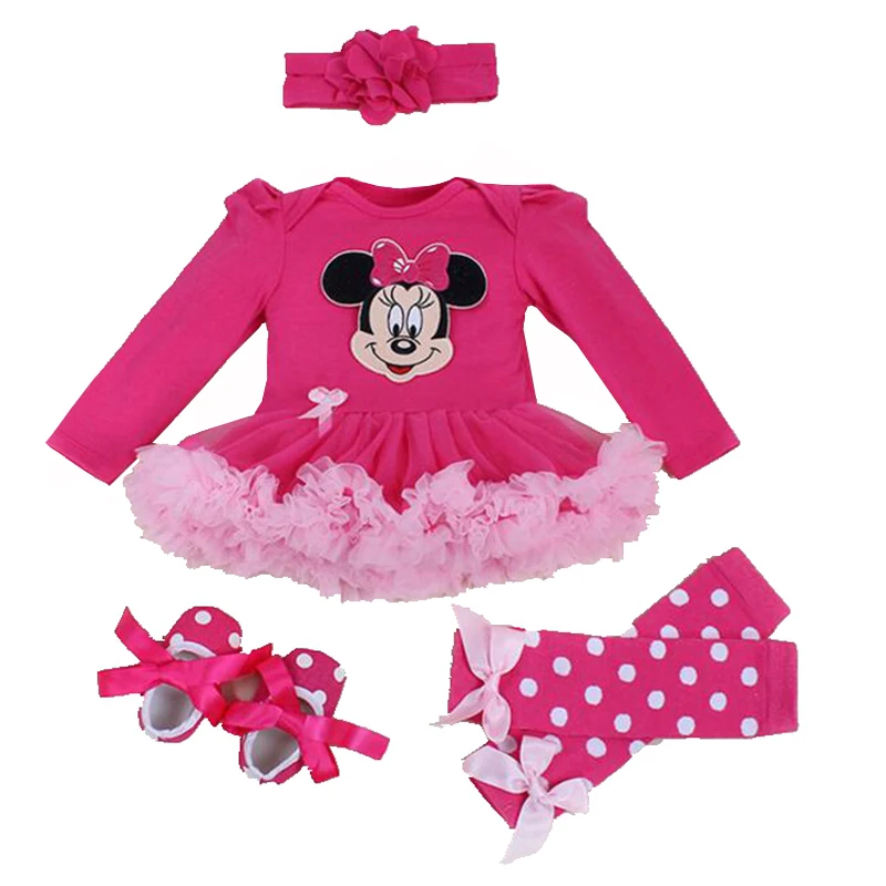

Infant Clothing Cartoon Minnie Sets Rompers Ruffle Tutu Dress Newborn Baby Girls Outfits Clothes Set Vestidos 1 Birthday Dress