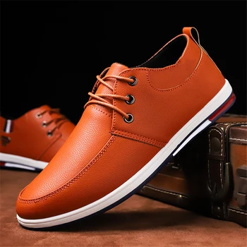 

Merkmak Leather Men's Shoes Lace Up Comfortable Casual Dress Shoes Men Buiness Formal Shoes For Man Drop Shipping