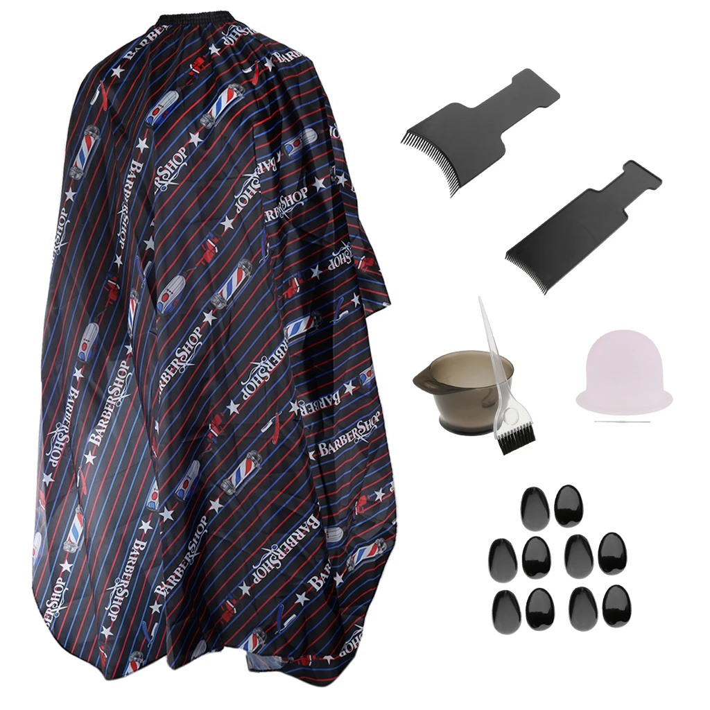 Professional Salon Hair Coloring Tools Set Gown Ear Cover Brush Bowl Highlight Cap Board for Hair Coloring Protection 