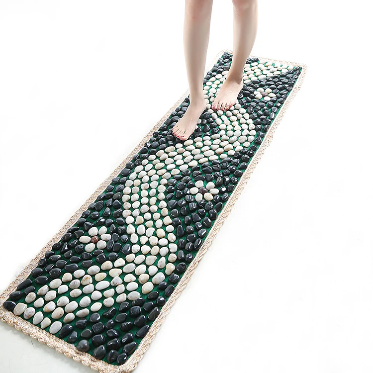 Natural stone rain cobblestone foot massage pad gravel walk blanket