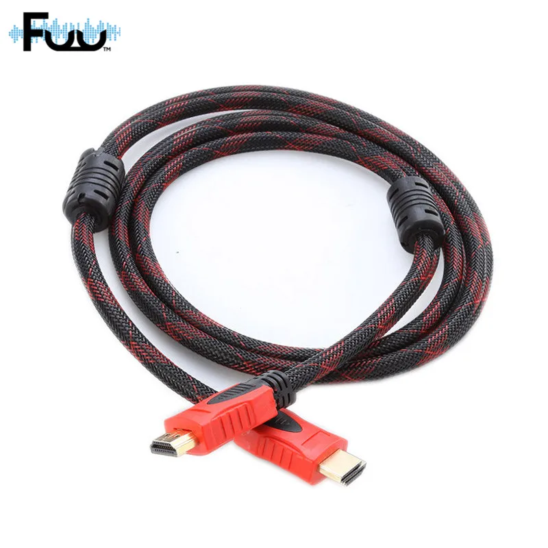 HDMI Cable Plated Computer Connection HDMI To HDMI Cable With Red Mesh