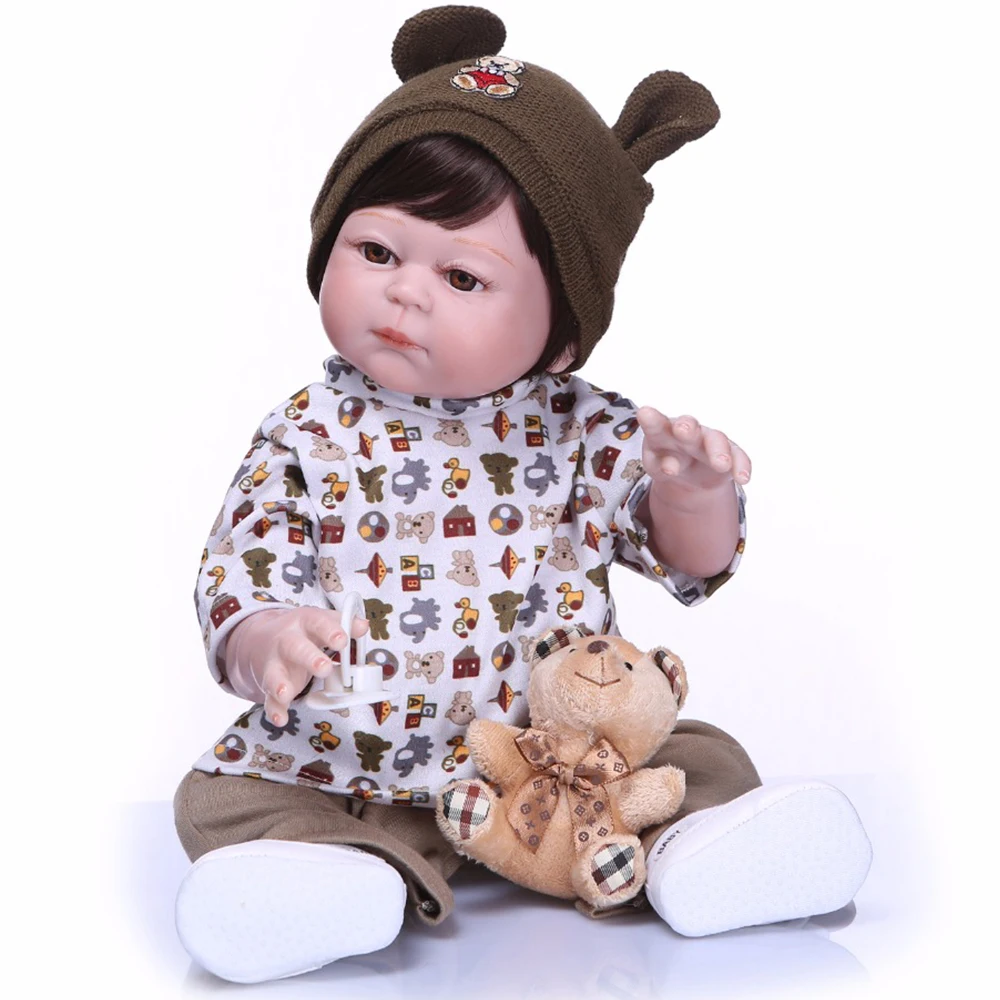 

mini 50cm very cute 0-6Month reborn doll Lifelike newborn Baby Bonecas Bebe kid toy boy body all silicone reborn baby icy doll