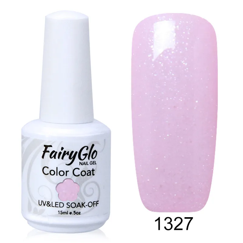 FairyGlo 15 мл УФ-гель для ногтей замачиваемый Чистый Цвет Гель-лак полуперманентный верхний базовый слой дизайн ногтей маникюр Гель-лак - Color: 1327