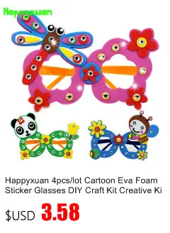 Happyxuan 4 шт./лот мультяшный эва пены очки-наклейки сделай сам набор для рукоделия креативный детский сад Развивающие игрушки для детей день рождения