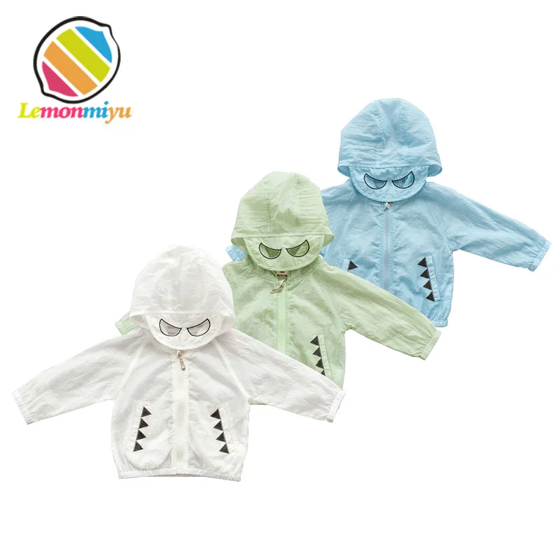  Lemonmiyu Summer Baby Windbreaker Toddler Cartoon Hooded Jackets Zipper Newborn Pockets Outwear Inf
