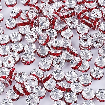 6mm Gold Silver Color Crystal Beads Rhinestone Rondelles Loose Spacer Beads for Jewelry Making DIY Bracelet