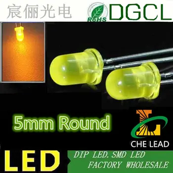 

Yellow through hole 5MM led electric appliance indicator DIP LED 2.0-2.5V 15-20mA(CE&Rosh)