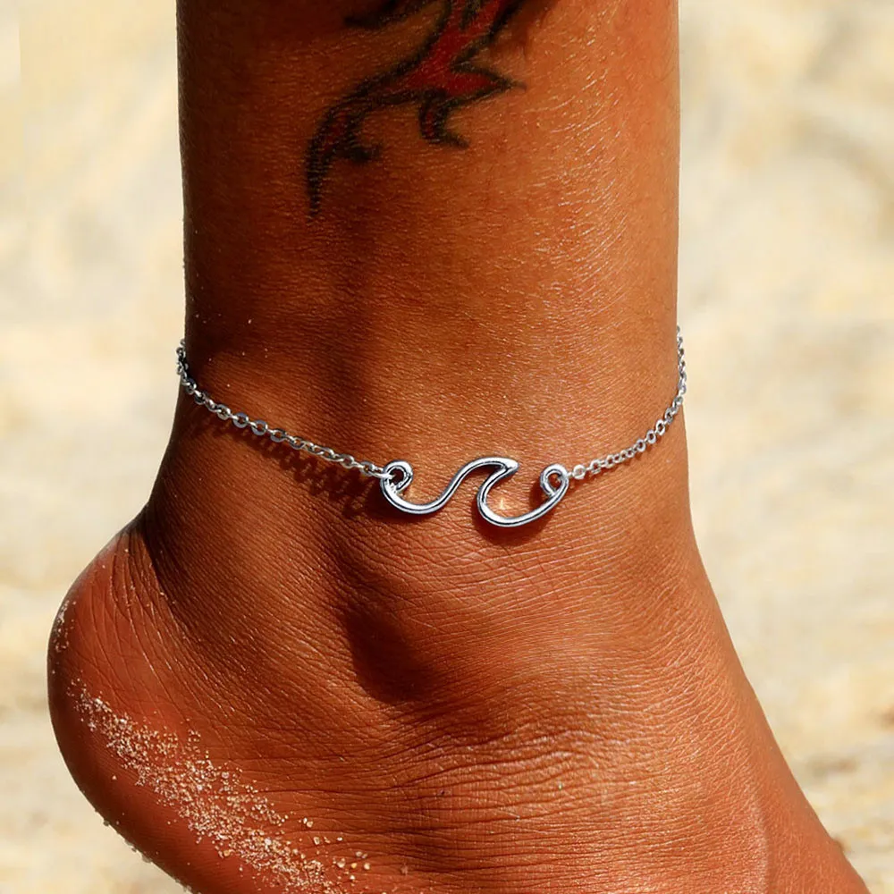 Bohemian Vintage Silver Color Wave Leg Chain Ankle Bracelet for Women Fashion Beach Anklet Summer Anklets Foot Jewelry Bohemian Vintage Silver Color Wave Leg Chain Ankle Bracelet for Women Fashion Beach Anklet Summer Anklets Foot Jewelry