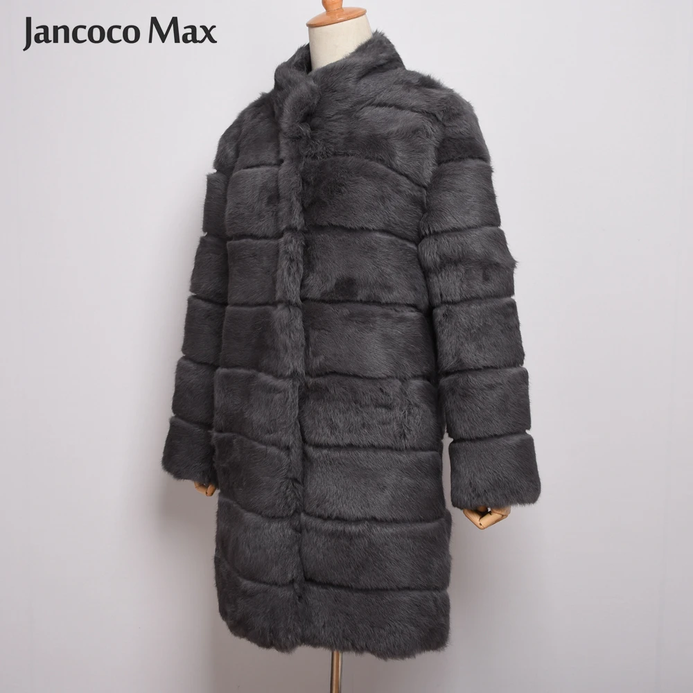 Jancoco Max новая зимняя куртка из натурального кроличьего меха теплая мягкая длинная шуба женское рождественское платье S1675