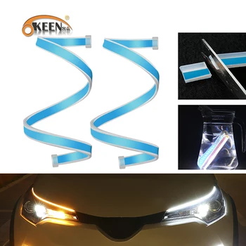 

OKEEN 30/45/60CM DRL led Daytime car Running Light with Sequential Flowing Turn Signal Light Flexible drl headlight LED Strip