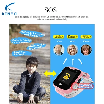 

Safety reminder SOS kids smart watch ip68 waterproof phone smart sim card watch kids children watches boys GPS camera watch call