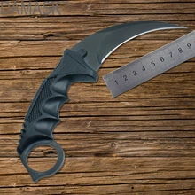 Damask Knife Outdoor Survival Karambit Black Blade Non-slip Handle Stainless Steel Knife Camping Tools Black Color