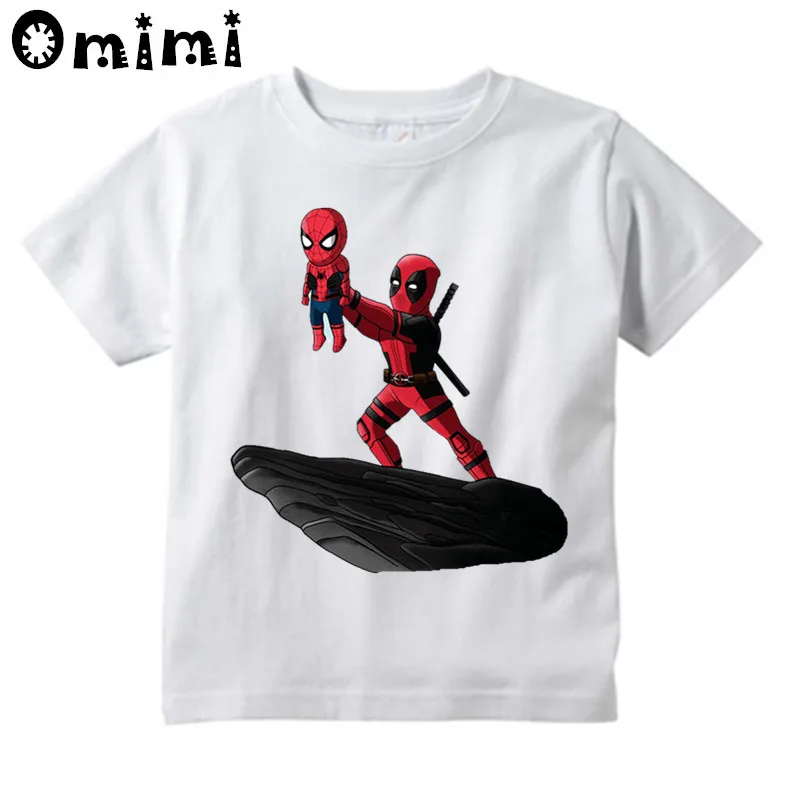 Kids The Spider King And Deadpool/Pikachu Design T Shirt Boys and Girls Great Casual Short Sleeve Tops Children's Funny T-Shirt Kids The Spider King And Deadpool/Pikachu Design T Shirt Boys and Girls Great Casual Short Sleeve Tops Children's Funny T-Shirt