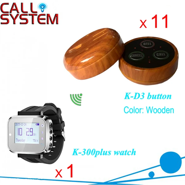 Service Equipment Wireless Waitress Paging Systems 1 Wrist Watch 11 Guest buzzer 433mhz