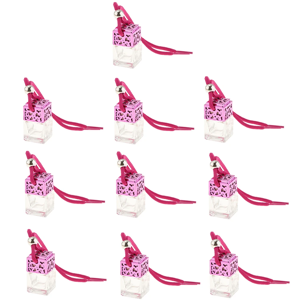 10x Car Hanging Air Freshener Diffuser Fragrance Clear Glass Empty Perfume Bottle Essential Oil Bottle Refillable Bottles