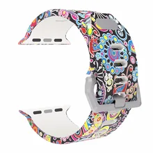 Band Apple İzle serisi için 5/4/3/2/1, karikatür DIY yedek silikon spor bileklik kayış bantları iwatch 38mm 42mm(China)