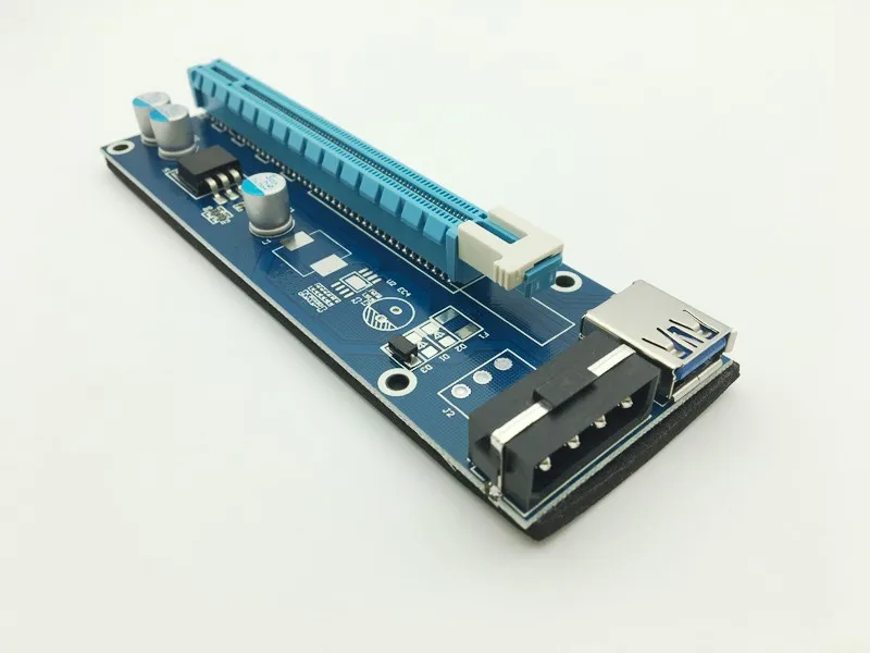 Райзер VER007 60 см PCI E расширитель Express Riser Card 1x к 16x USB 3 0 SATA 4Pin IDE для майнинга BTC Bitcion Miner