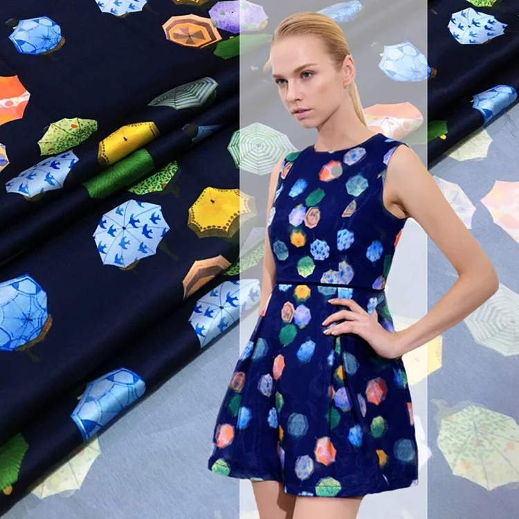 

The new digital printing umbrella Satin 2016 new silk printing cloth fabric