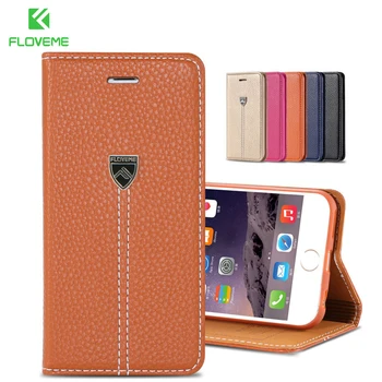 

FLOVEME Case For Apple iPhone 7 Plus iPhone 6 6S Plus Luxury Magnetic Flip Leather Wallet For iPhone 6 7 Plus Case Holster Cover