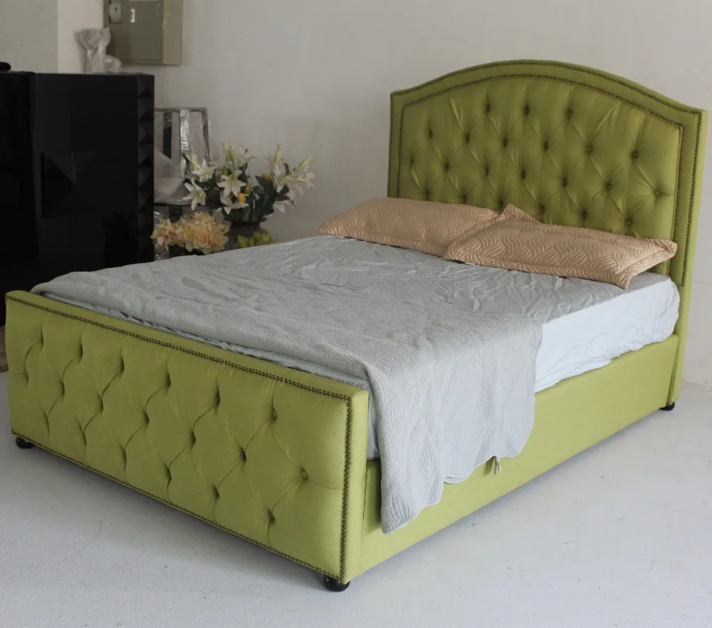 Synthetic dark green leather bedin Beds from Furniture on Aliexpress