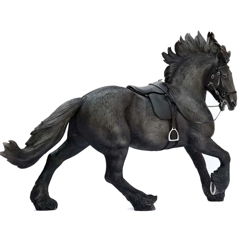 1/6 Scale Animal Horse Figure Resin Sculpture for 12Inch Action Figure Black