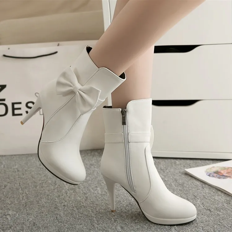 high boots with small heel
