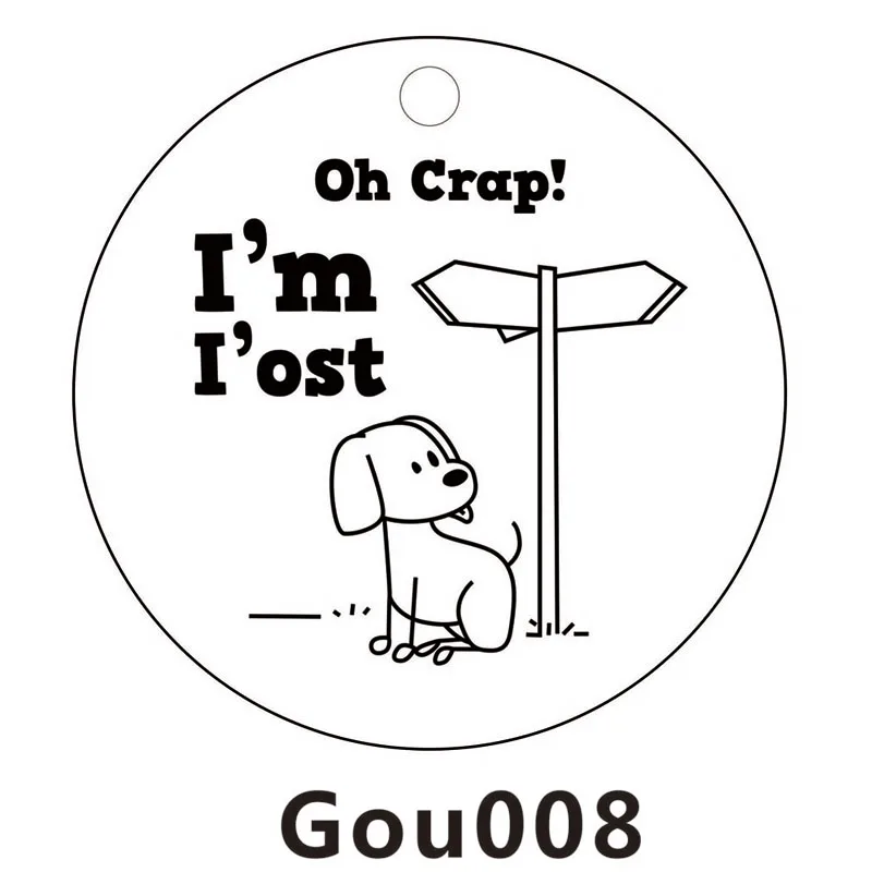 ID Tags For Dog And Cat Round Pet ID Tags Personalized solid stainless steel pets in tags Pet Name+ tel Phone+ Sex - Цвет: gou008