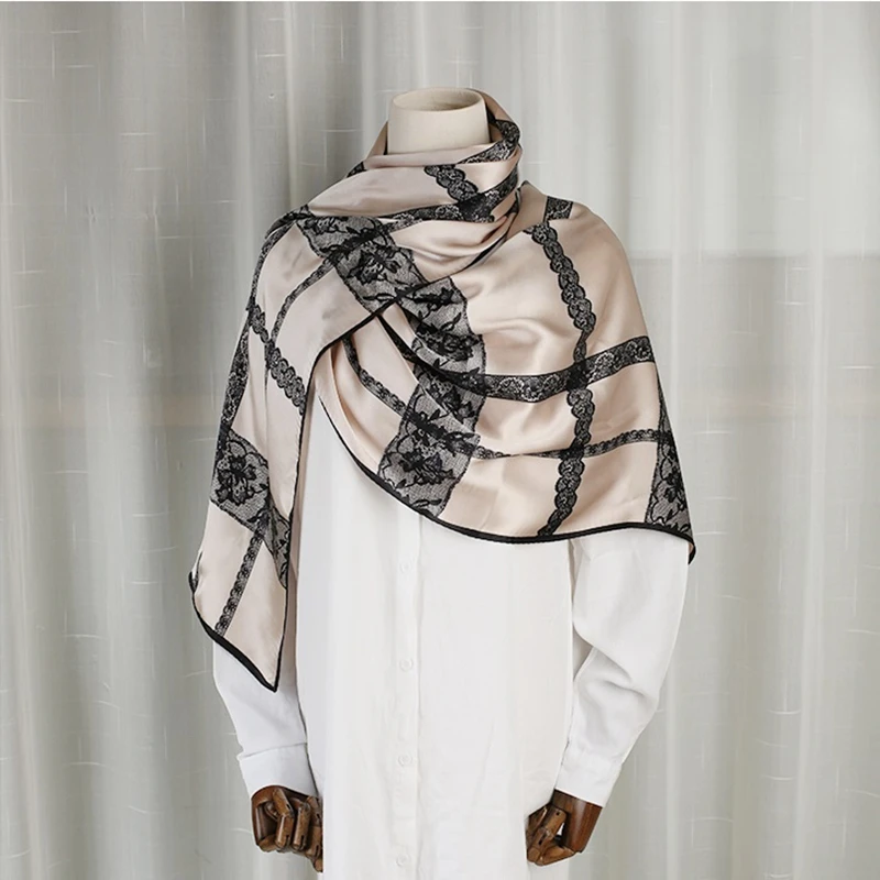 100% Silk Scarf Long Silk Scarfs Women 100% Soft Satin Silk Scarves