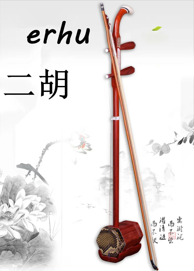 

Chinese Erhu 2-String Violin Fiddle Urheen Musical Instrument With Case