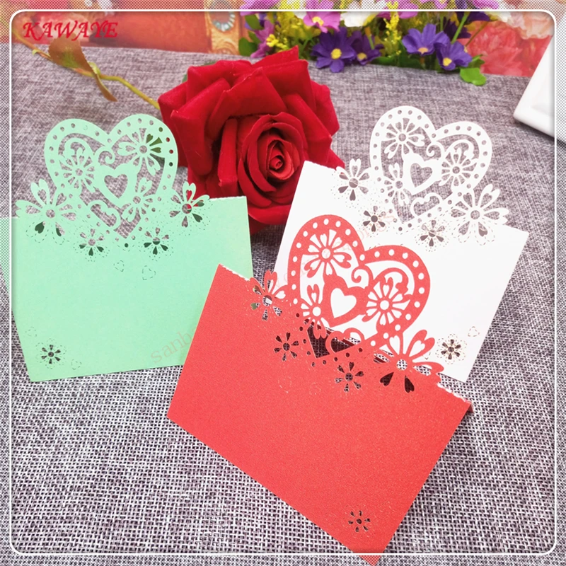 

100Pcs Wedding Celebration Birthday Party Table Card Decoration personality Paper Seat Cards Laser Cut Name Place Card 5ZZ14