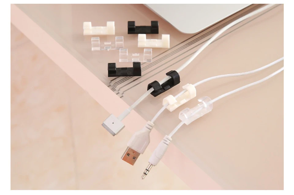 Wire Cable Management Organizer Desktop & Workstation Cord Clips Management Holder Data Telephone Line Cable Winder Sleeve (12)