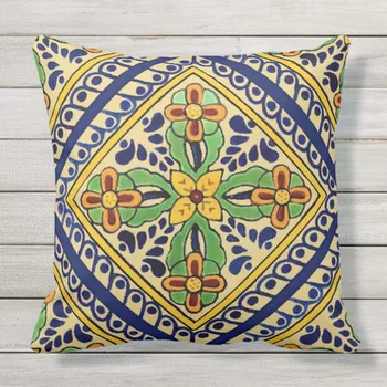 

Throw Pillow Cover Tile Outdoor Pillow Case Home Decor Square Cushion Cover 18x18 Inch