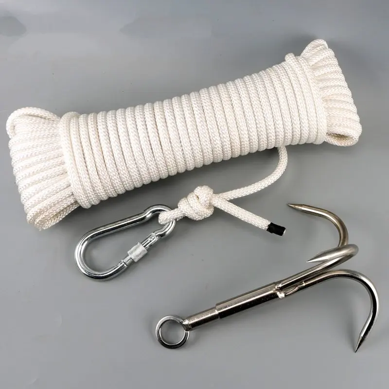 New Good Quality Climbing 10m/20m Rope+ Big Hook For Outdoors Survival