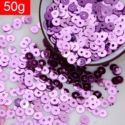 LNHOME-50g(10000pcs) 4mm Flat Round Loose Sequins Paillettes Sewing Wedding Craft Good Quality 12# Light Purple Lila Confetti | Дом и сад
