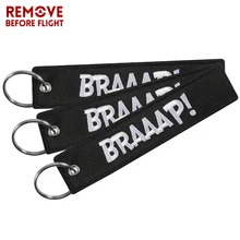 3 предмета в комплекте, новинка, автомобильный брелок для ключей с BRAAAP вышитый брелок для ключей мотоциклов и автомобилей бирка для подарков брелоков Держатель Брелок OEM Брелок Bijoux(украшения своими руками