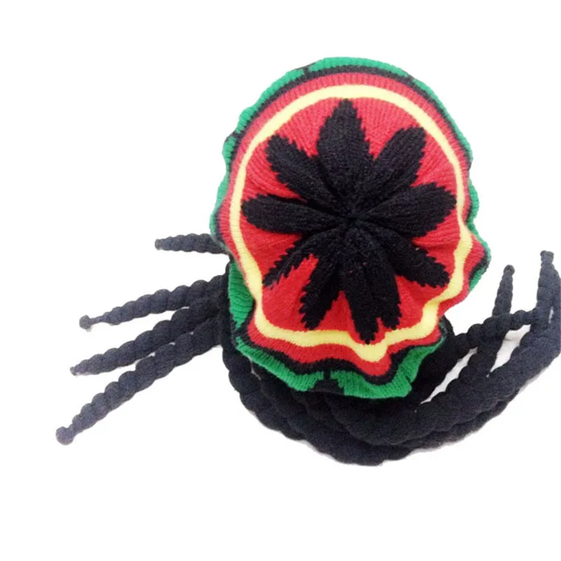 Фото Мужские, женские, мужские, Jamican Rasta, шляпа, Дред, парик, Боб, Марли, карибская модель, трикотажная облегающая шапка унисекс №3