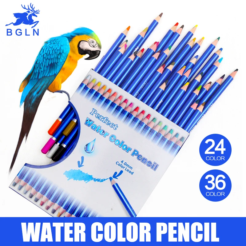 

Bgln 24/36 Colors Water-soluble Colored Pencil Set Non-toxic Lead-free Colored Pencil Writing Pen Office & School Supplies