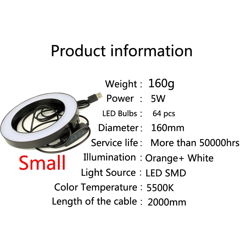  LED Studio Camera Ring Light Photography Photo Tripod USB Plug Make up lamp for women dresser lamp  - 32960809127