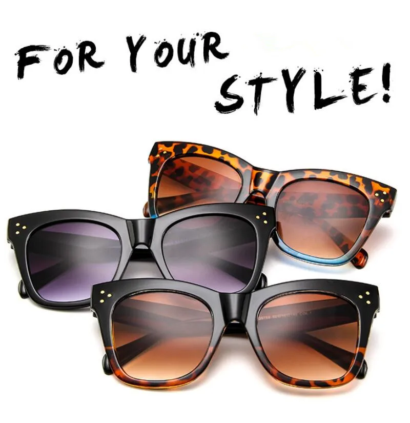 Роскошные прямоугольные солнцезащитные очки для женщин, фирменный дизайн, PC оправа, градиентные линзы, классические заклепки, оттенки, женские, мужские, модные очки, UV400