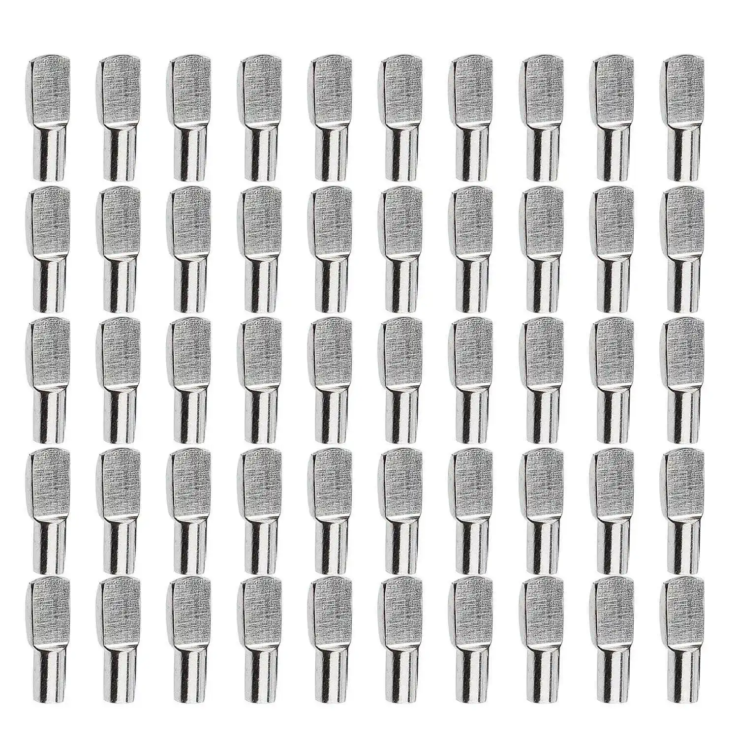 

New 5mm Shelf Pins, Spoon Shape Cabinet Furniture Shelf Support Pegs Nickel Plated, 50 Pcs