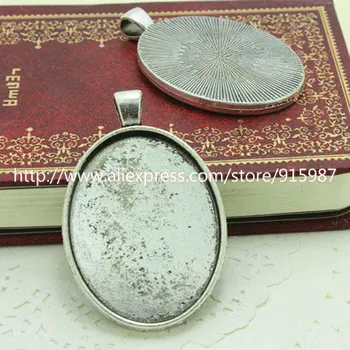 

Sweet Bell 10pcs/lot Vintage Simple Oval Cameo Cabochon Pendant Settings 30*40mm Pendant Blanks Charms 6D1085