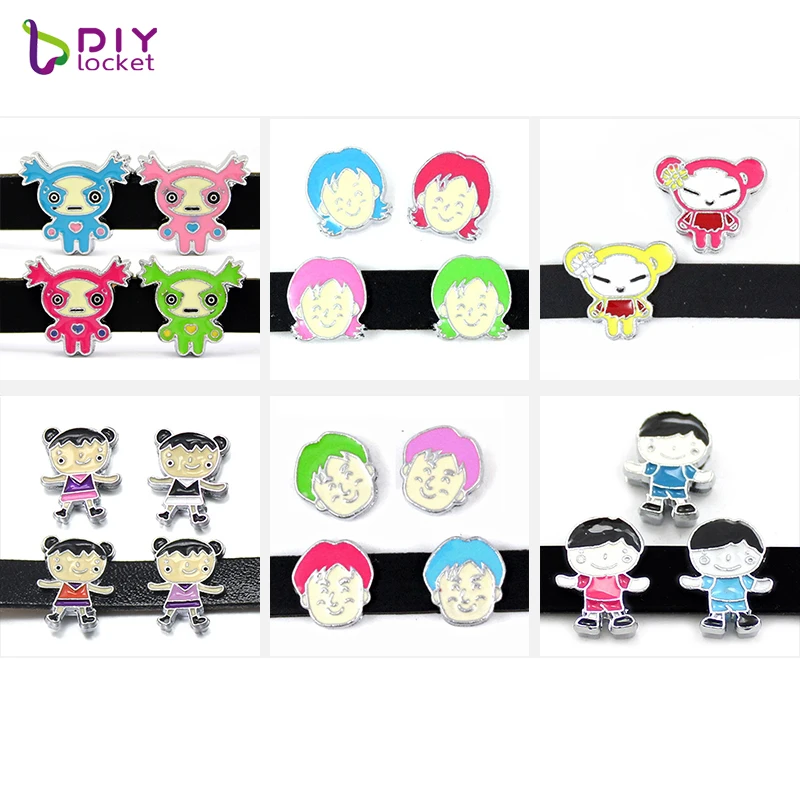 

10pcs/lot 8MM Wholesale Mix Style Slide Charms Fit DIY Wristband & Bracelet LSSC01-159
