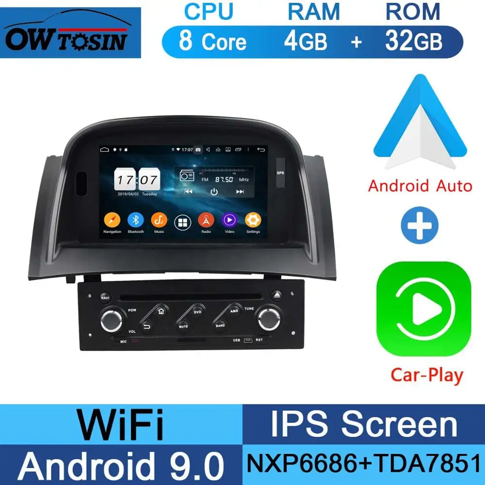 " ips Восьмиядерный 4G ram+ 64G rom Android 9,0 автомобильный DVD радио gps для Renault Megane II 2004-2009 DSP CarPlay Parrot BT стерео Adas - Цвет: 32G CarPlay Android