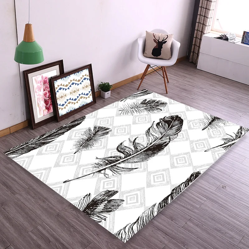 

New simple Nordic style 3D Print Carpet Geometric square pattern home carpets for living room Bedroom Area Rugs Hallway tapetes