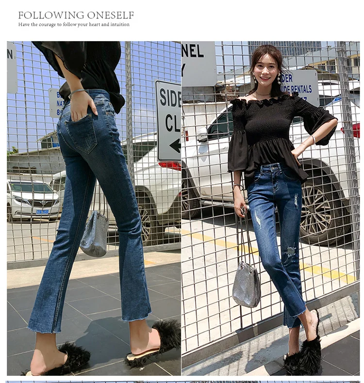 CTRLCITY Асимметричные женские джинсы женские винтажные женские джинсы Рваные стрейч брюки женские винтажные брюки с декоративными