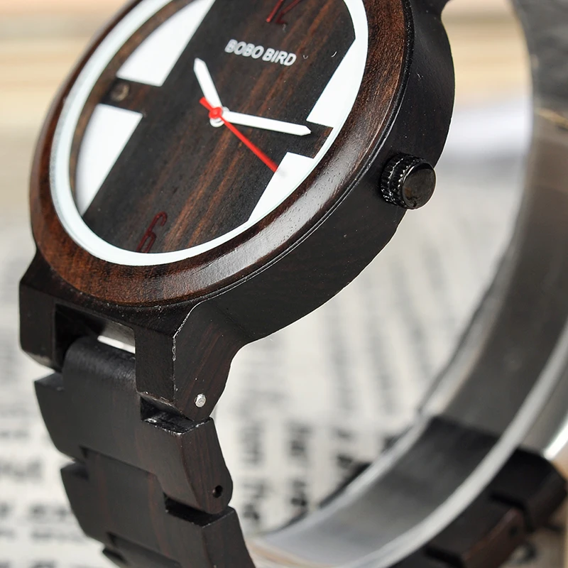 Relogio BOBO BIRD Wood Watch Men Quartz Wristwatches New Design Timepieces For Men and Women Wooden Clock Gift C-Q19