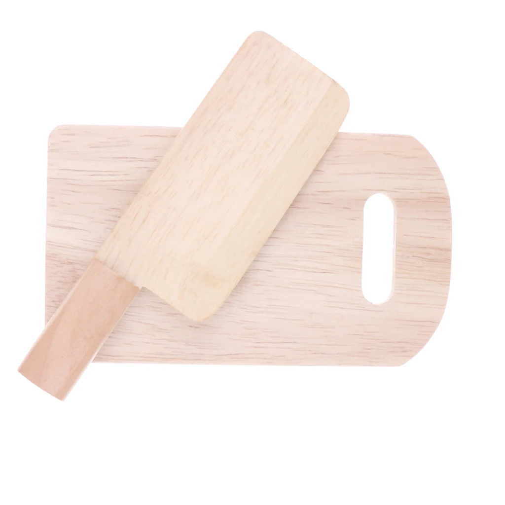 Kids Pretend Play Chopping Board & Cutter Set Kitchen Kitchenware Role Play Toys