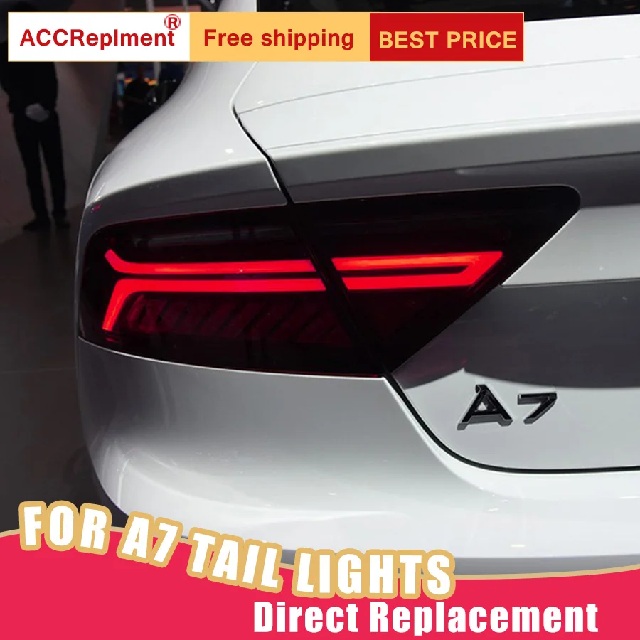 Светодиодный фонарь в сборе для Audi A7 2012- светодиодные задние фары тормозной сигнал заднего хода задний фонарь DRL автомобильные задние фары